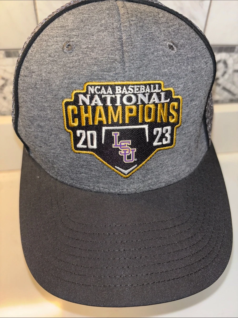 LSU National Champions 2023 Gray Baseball Cap